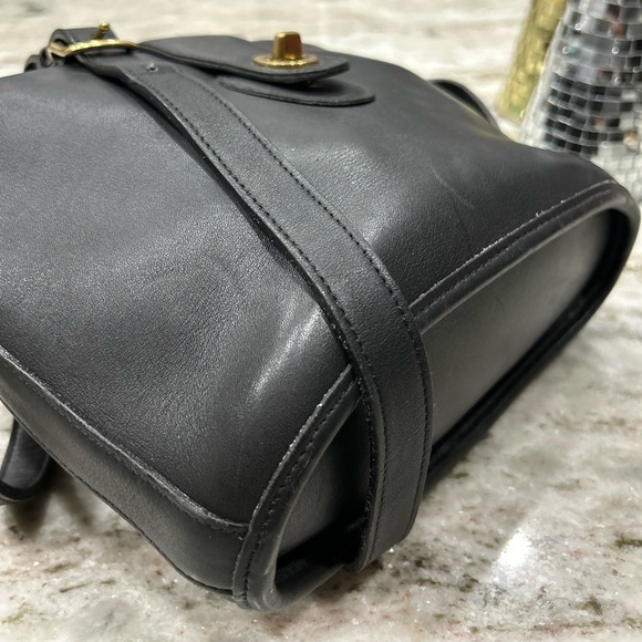 Coach Authentic 9948 Nottingham Black Tanned Leather Bag - Picture 6 of 12